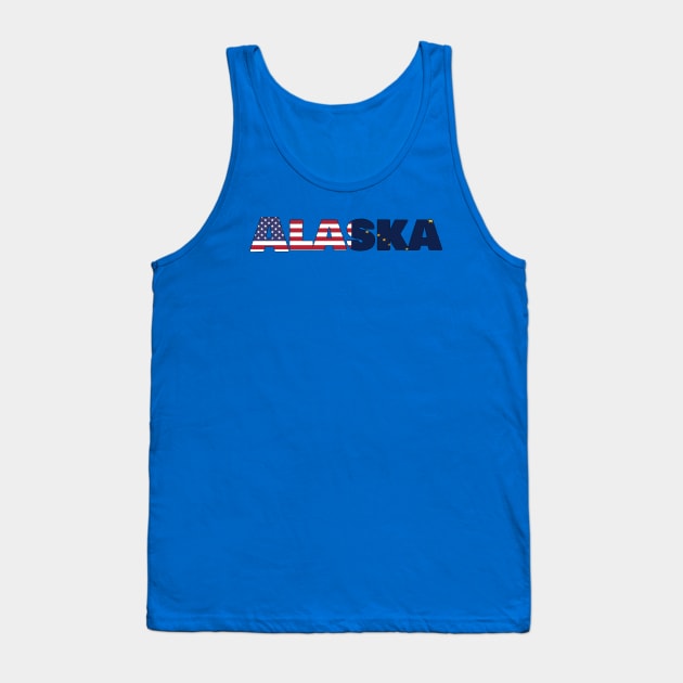 Alaska State Flag/ American Flag Logo Tank Top by ElevenGraphics